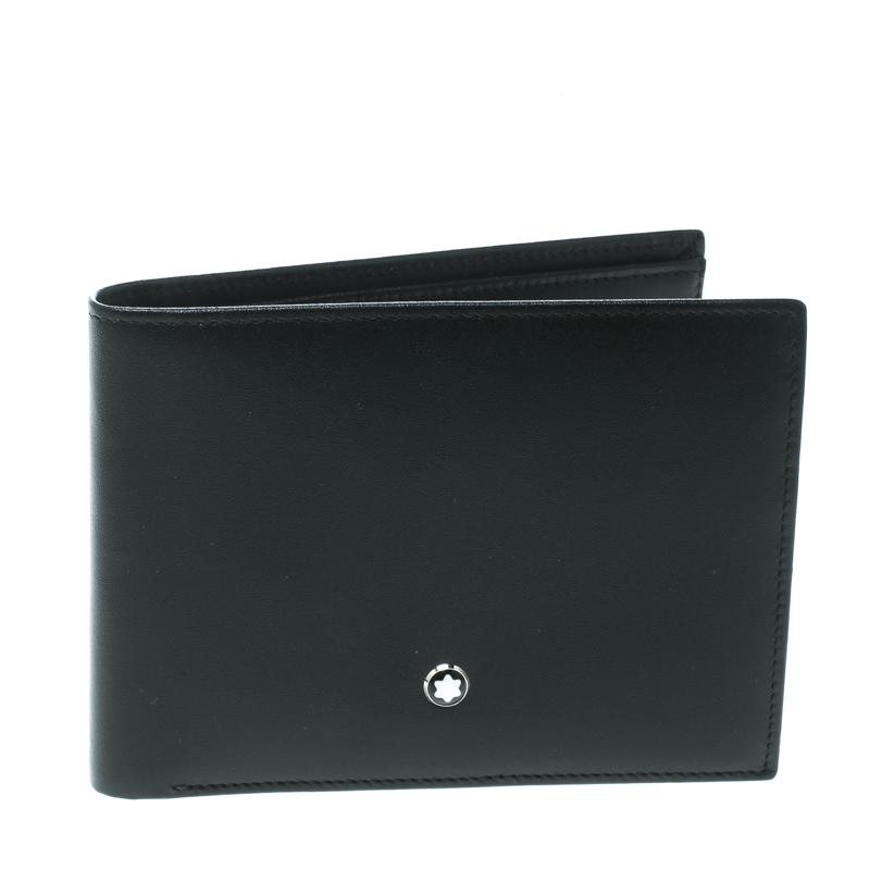 Pre Owned Montblanc Black Leather Miesterstuck Bifold Wallet