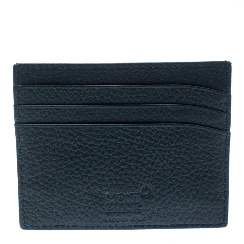 Montblanc Blue Soft Grain Leather Meisterstuck Card Holder 6CC ...