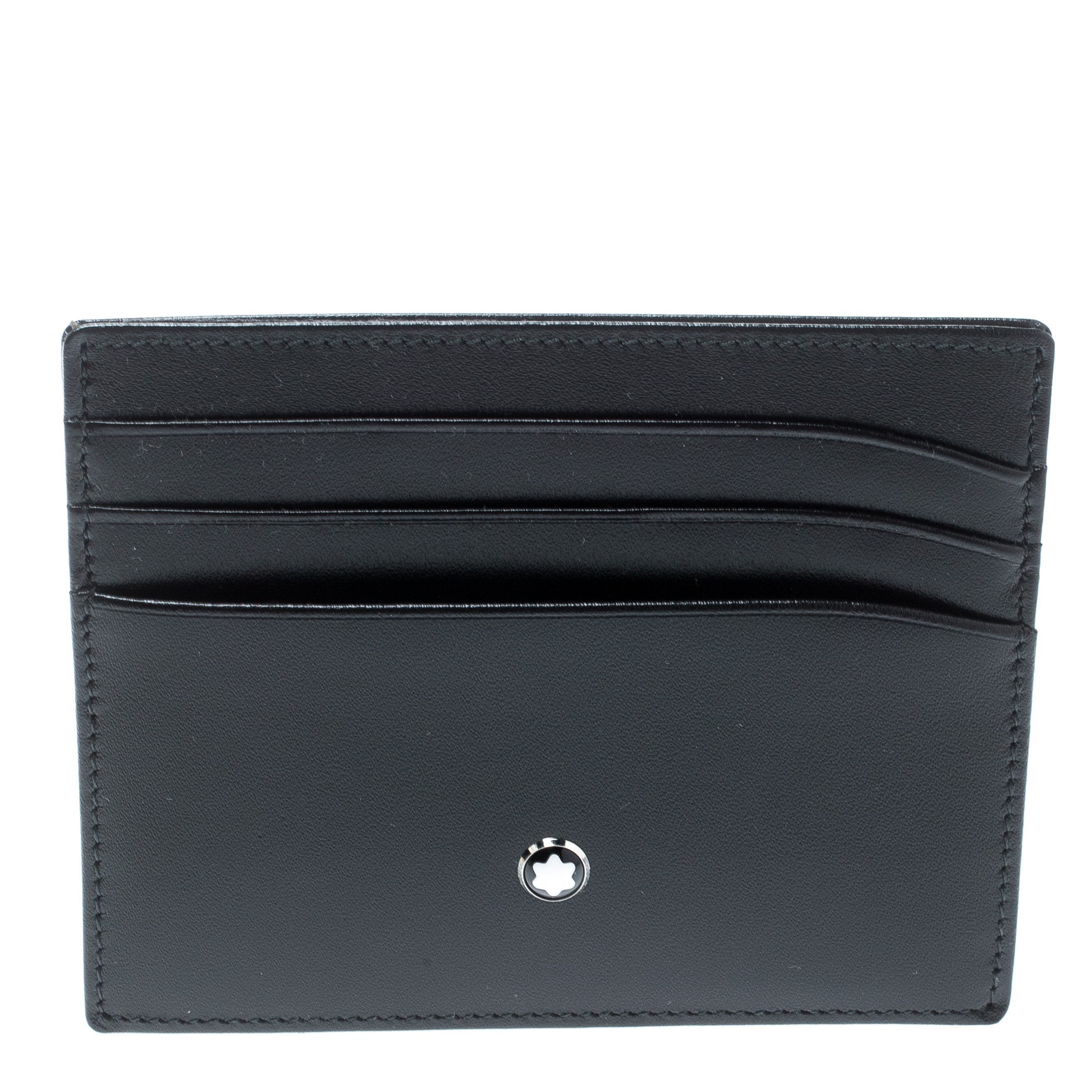 Pre Owned Montblanc Black Leather Meisterstuck Card Holder 6CC