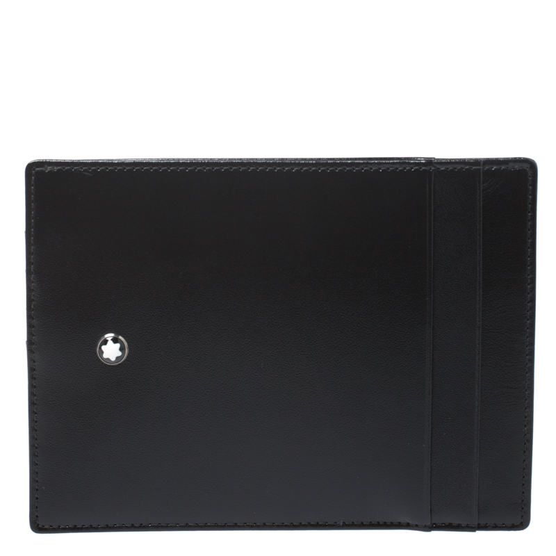 Pre Owned Montblanc Black Leather Sartorial Pocket 4cc with ID Card Holder