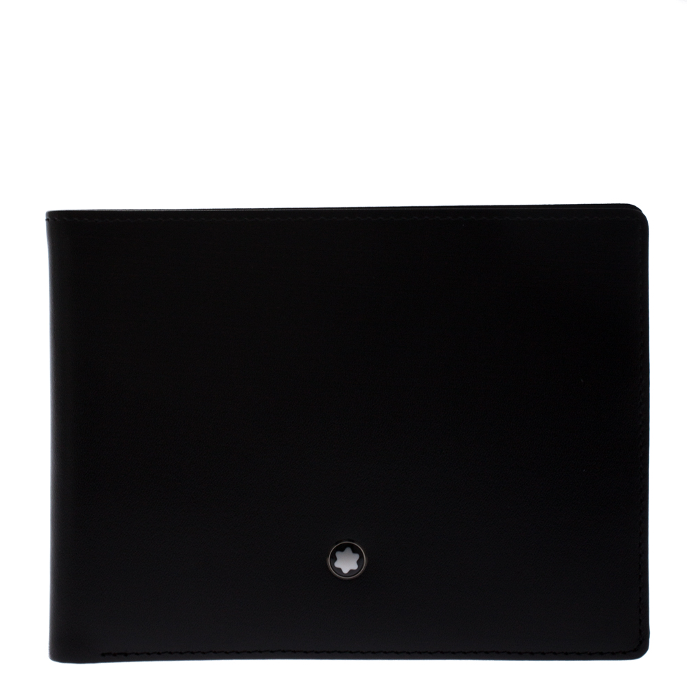 Pre Owned Montblanc Black Leather Meisterstuck Bifold Wallet