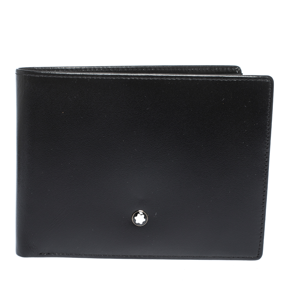 Pre Owned Montblanc Black Leather Meisterstuck Bifold Wallet