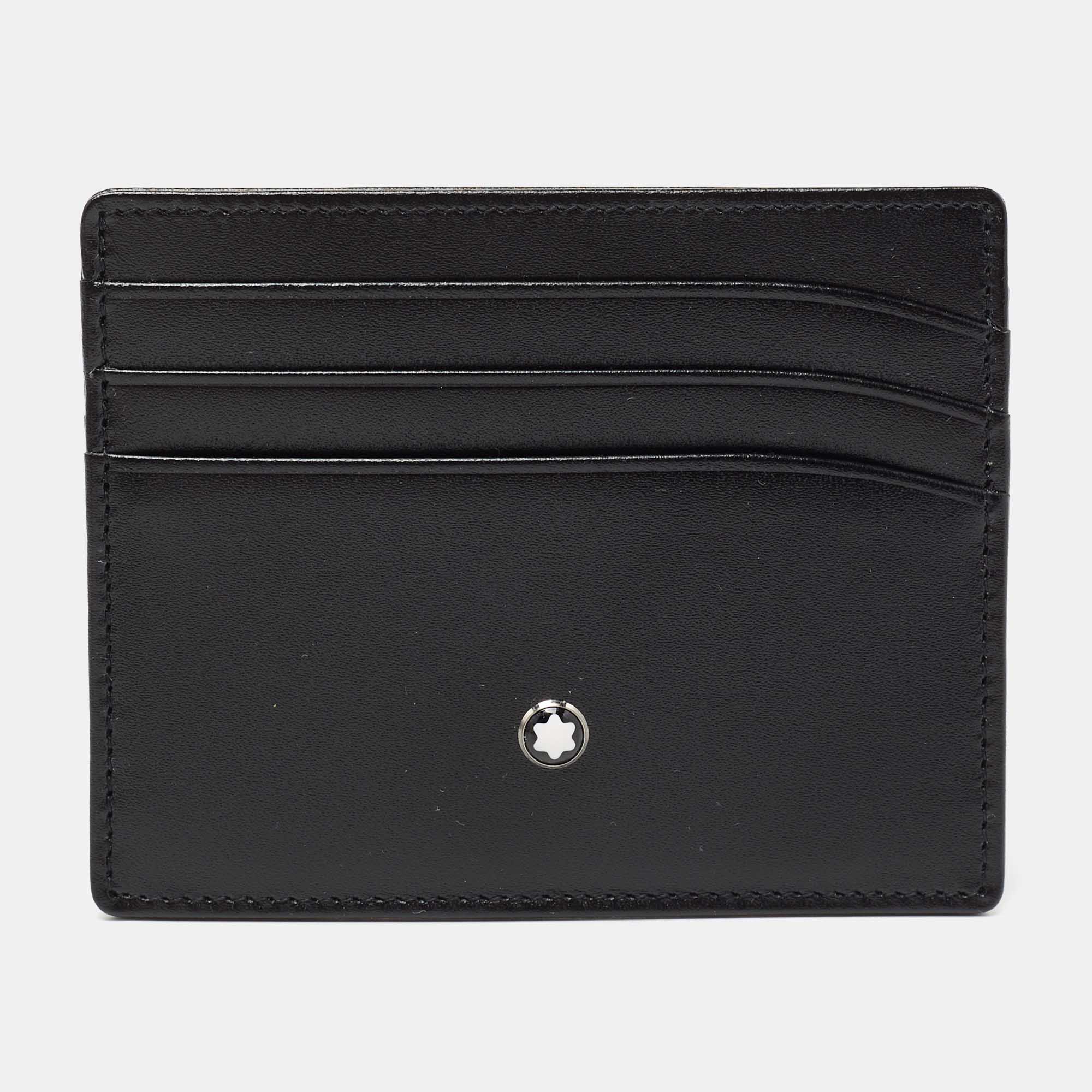 Pre Owned Montblanc Black Leather Meisterstuck Card Holder