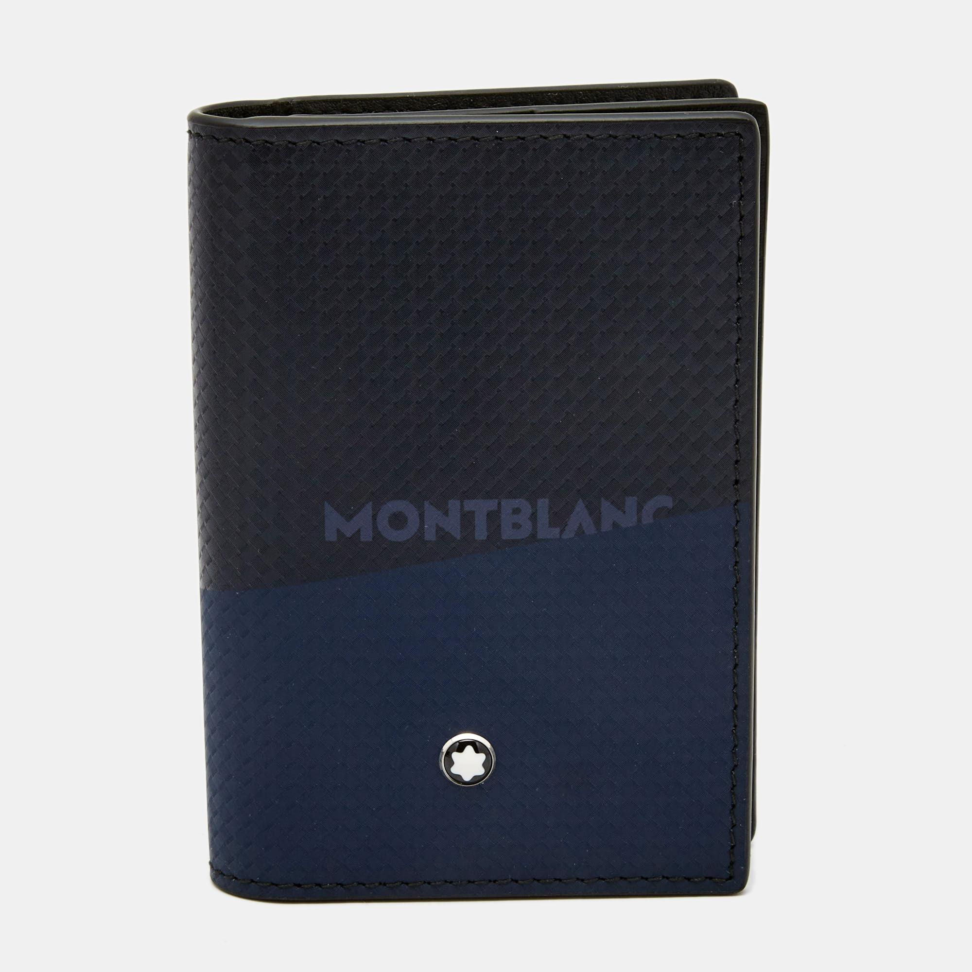 Pre Owned Montblanc Black/Blue Leather Extreme 2.0 Business Card Holder