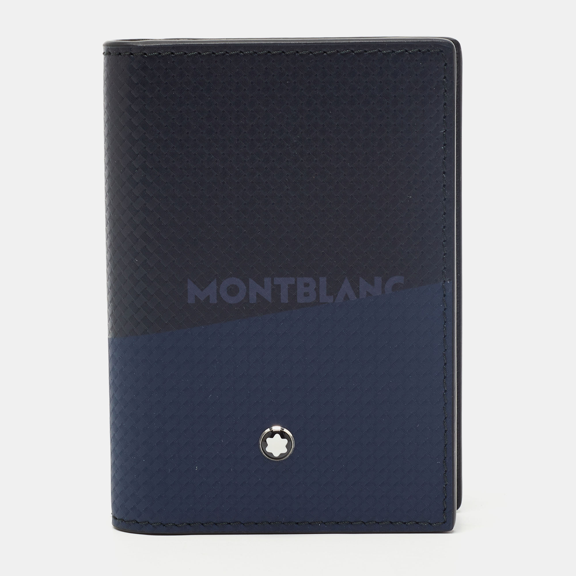 Pre-owned Montblanc Black/blue Leather Extreme 2.0 Business Card Holder