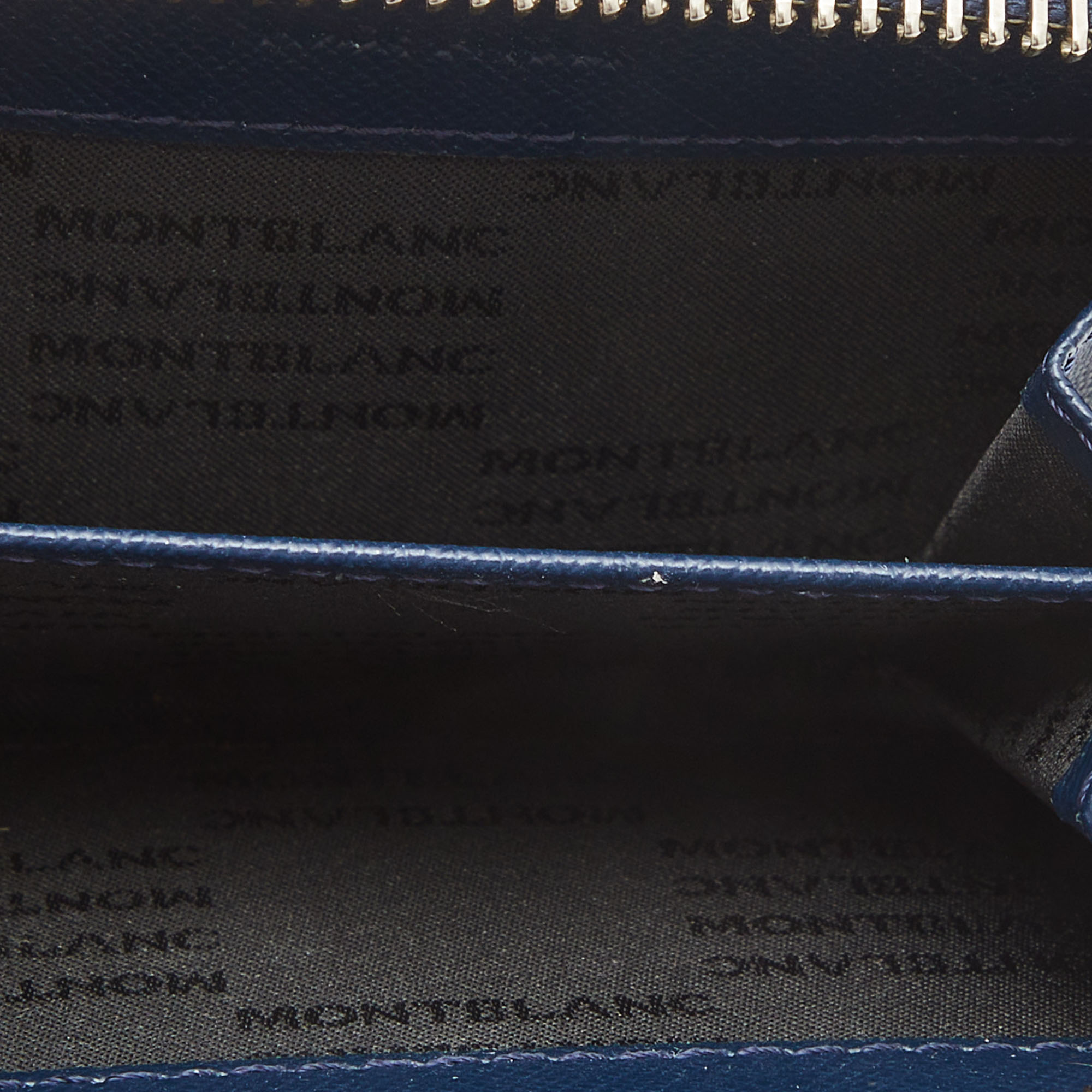 

Montblanc Navy Blue Leather Meisterstuck Zip Around Coin Purse
