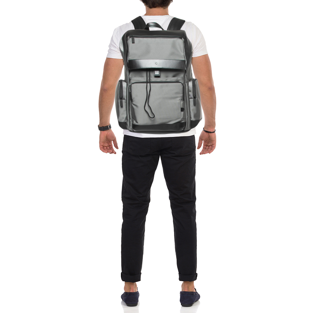 

Montblanc Black/Grey Nylon and Leather  Nightflight Backpack