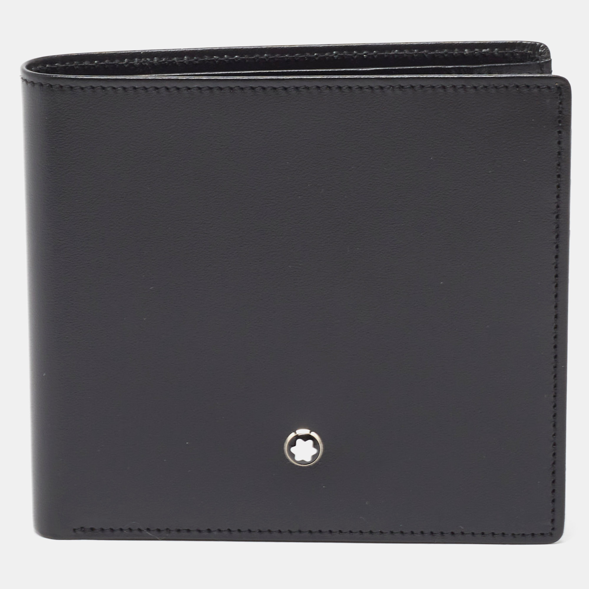 Pre Owned Montblanc Black Leather Meisterstuck Bifold Wallet 8CC
