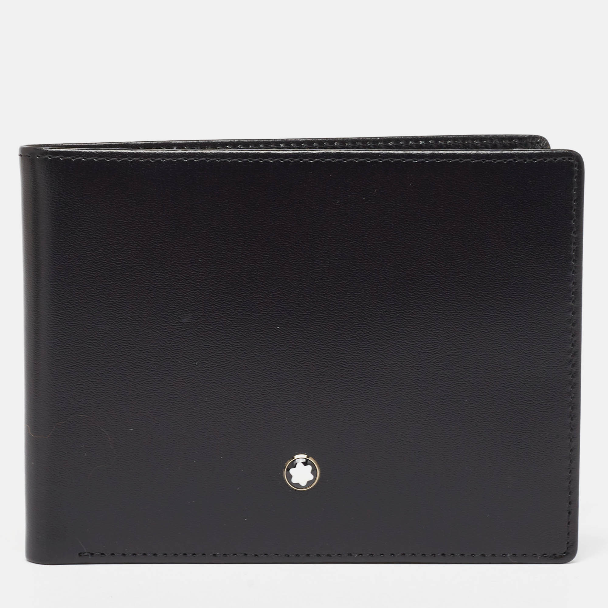 

Montblanc Black Glossy Leather Meisterstück Bifold Wallet