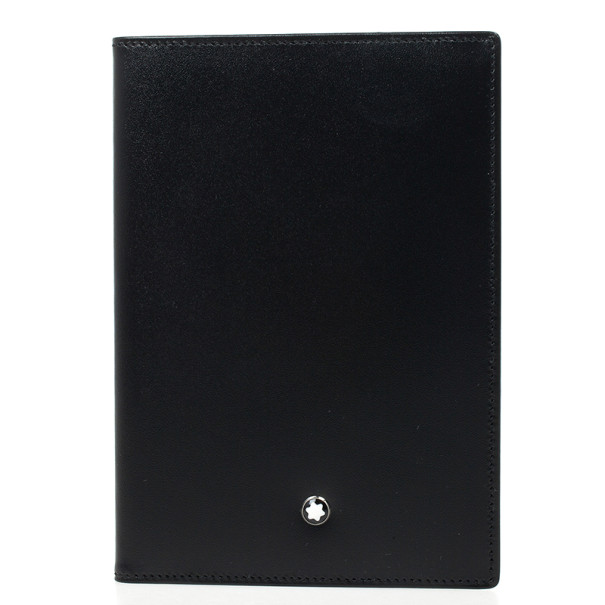 Pre Owned Montblanc Black Meisterstuck Leather Passport Holder