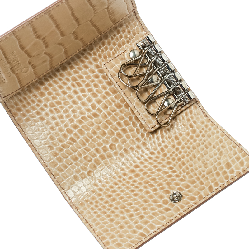 

Montblanc Beige Croc Embossed Leather 6 Keys Holder