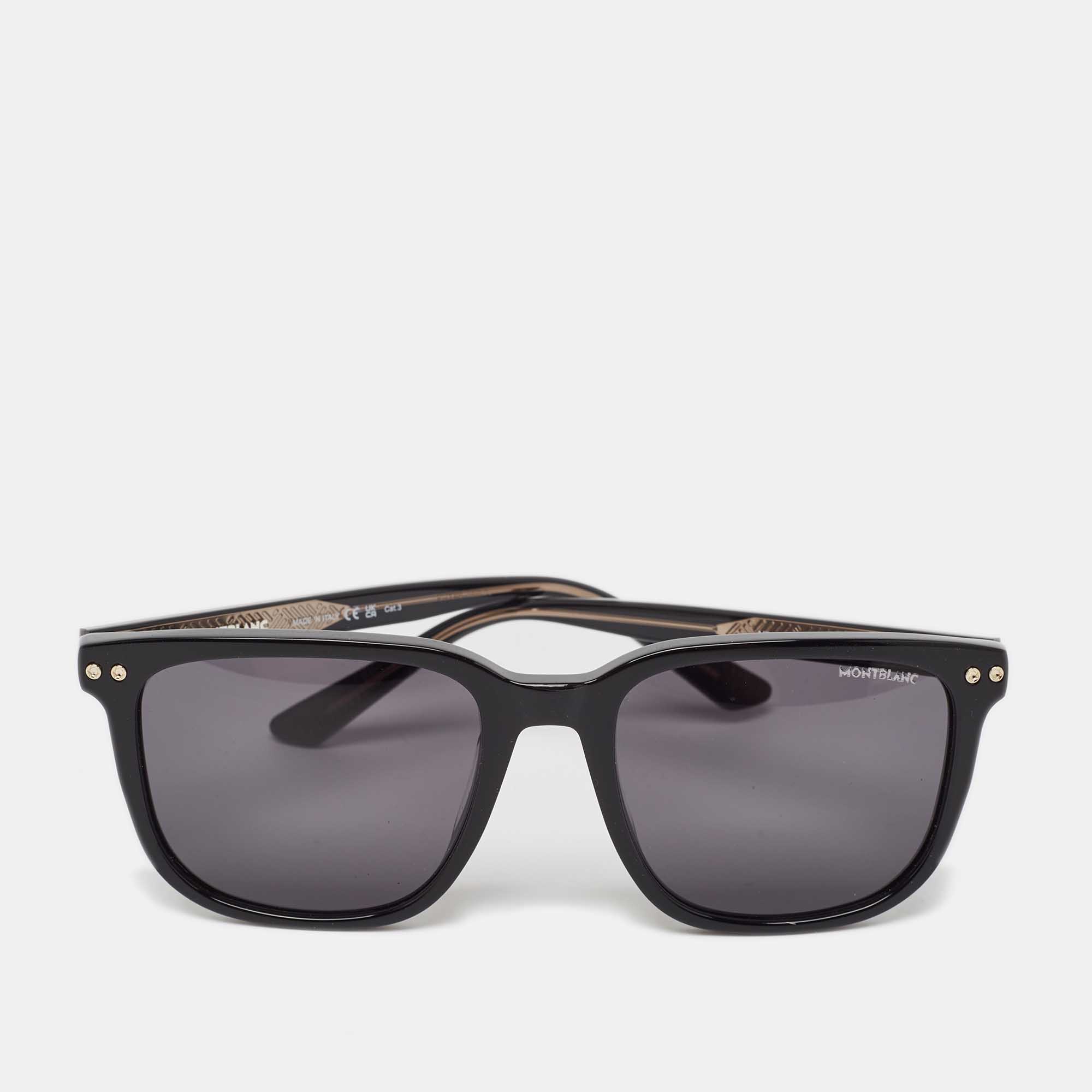 

Montblanc Black MB0258SA Square Sunglasses