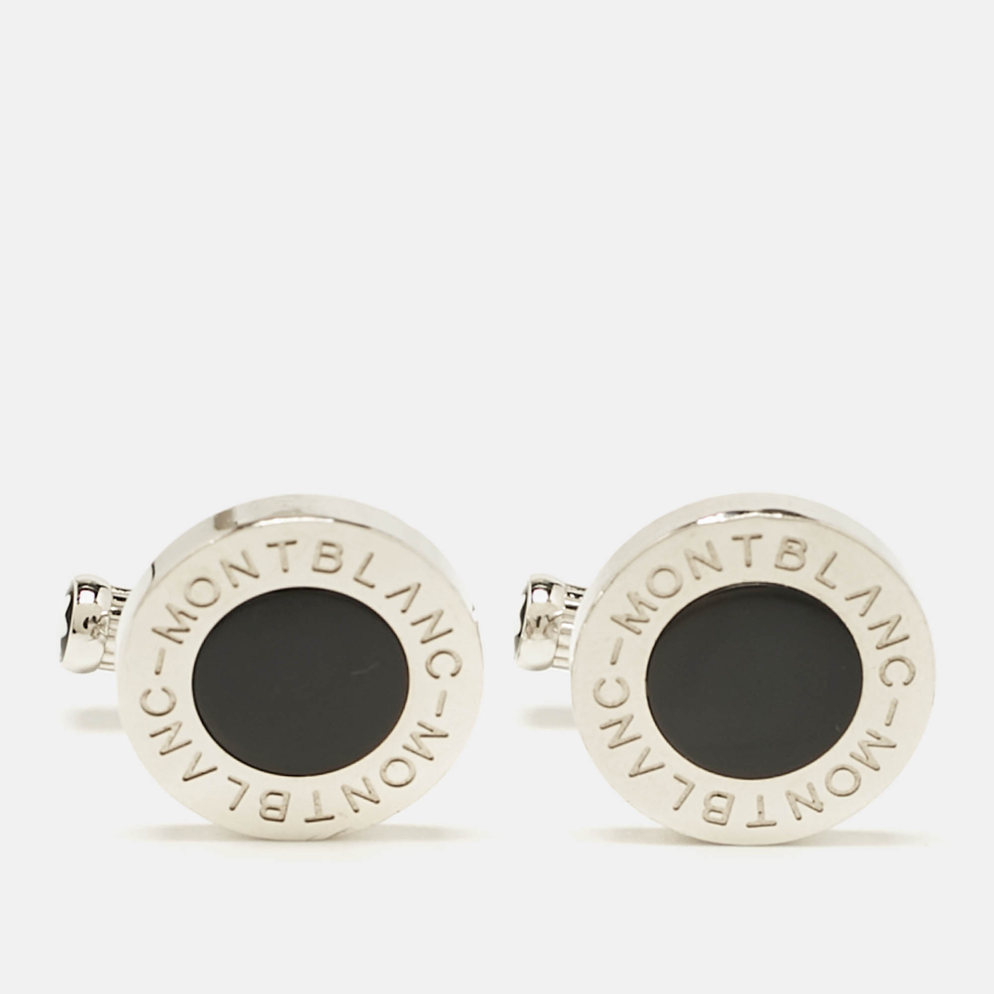 

Montblanc Meisterstück Silver Tone Composite Inlay Cufflinks