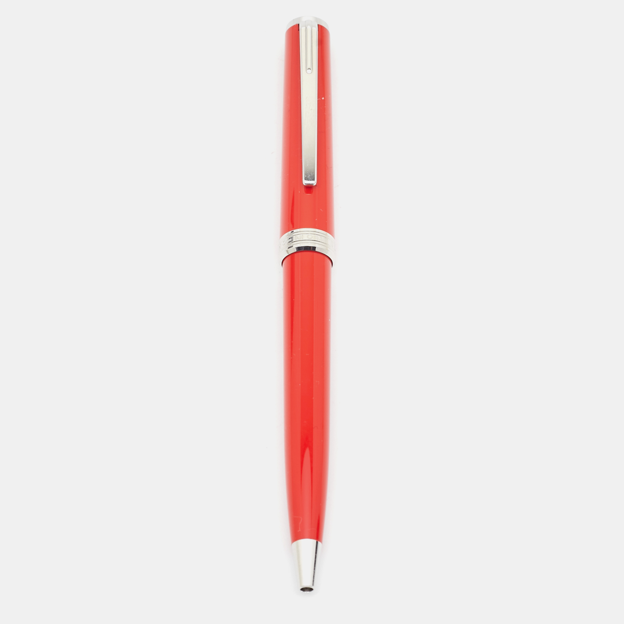 

Montblanc Red Resin Platinum Finish Ballpoint Pen