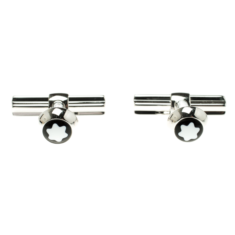 Pre Owned Montblanc Star Bar Silver Cufflinks