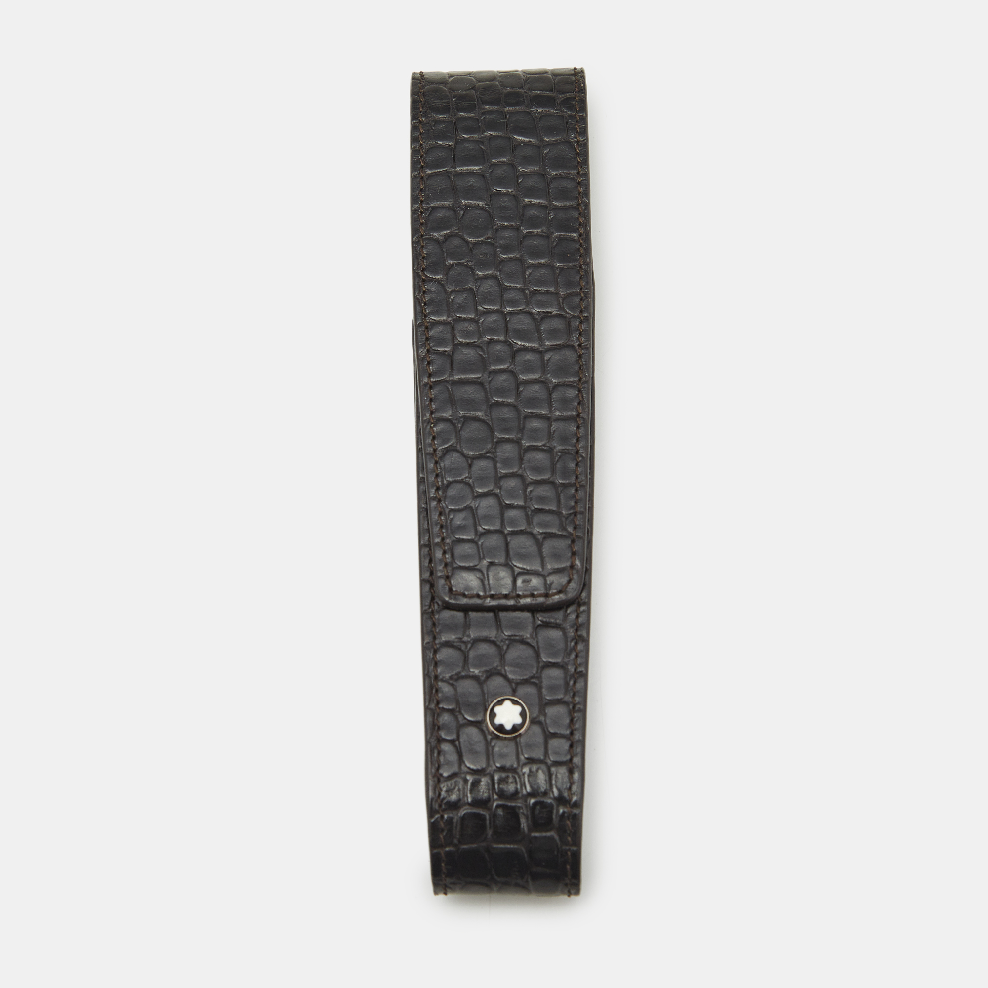 

Montblanc Black Croc Embossed Leather 1 Pen Pouch