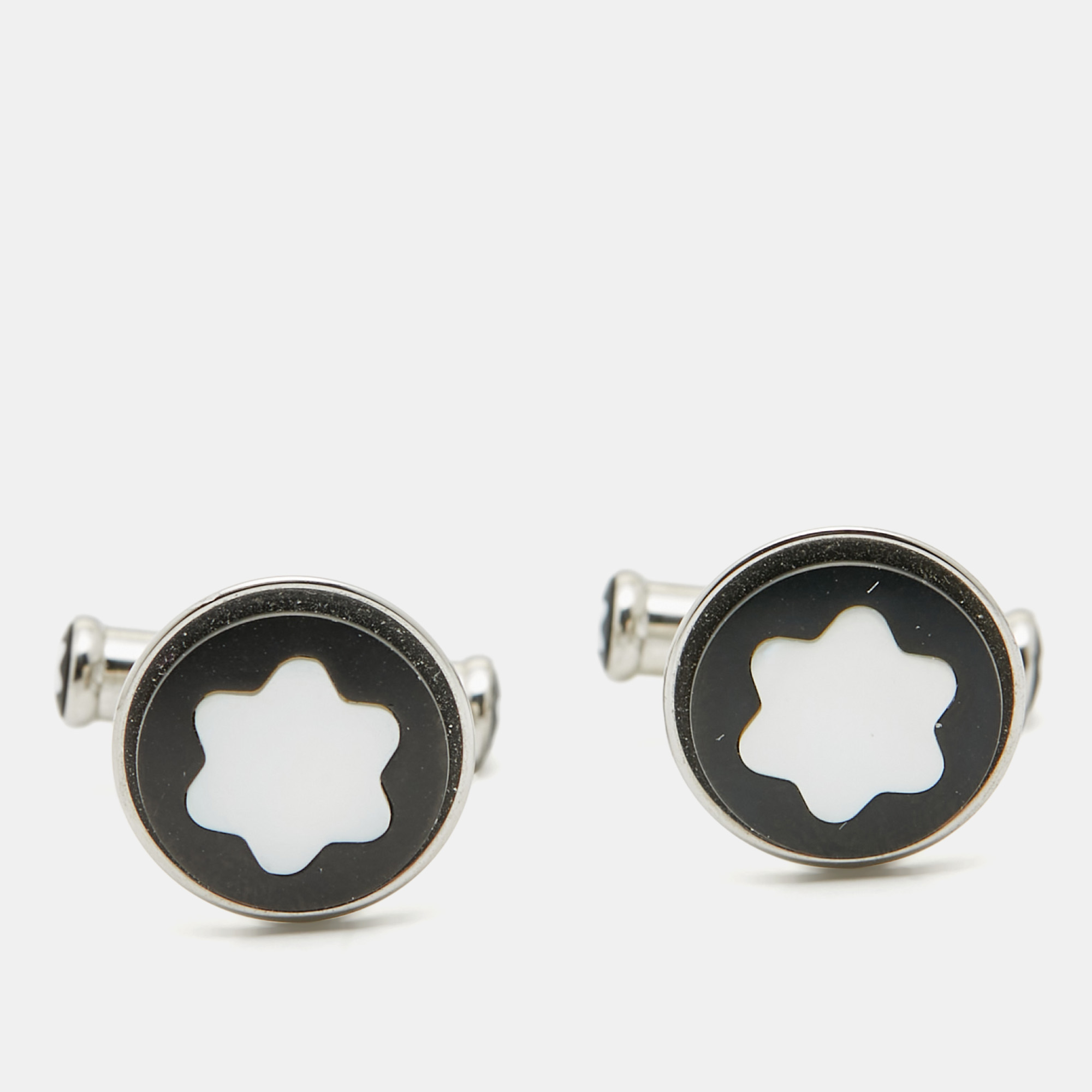 

Montblanc Star Resin Mother of Pearl Silver Tone Cufflinks