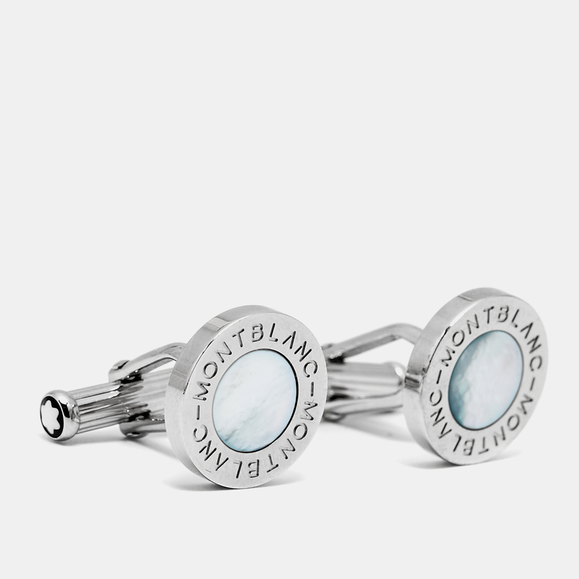 

Montblanc Meisterstuck Mother of Pearl Silver Tone Cufflinks