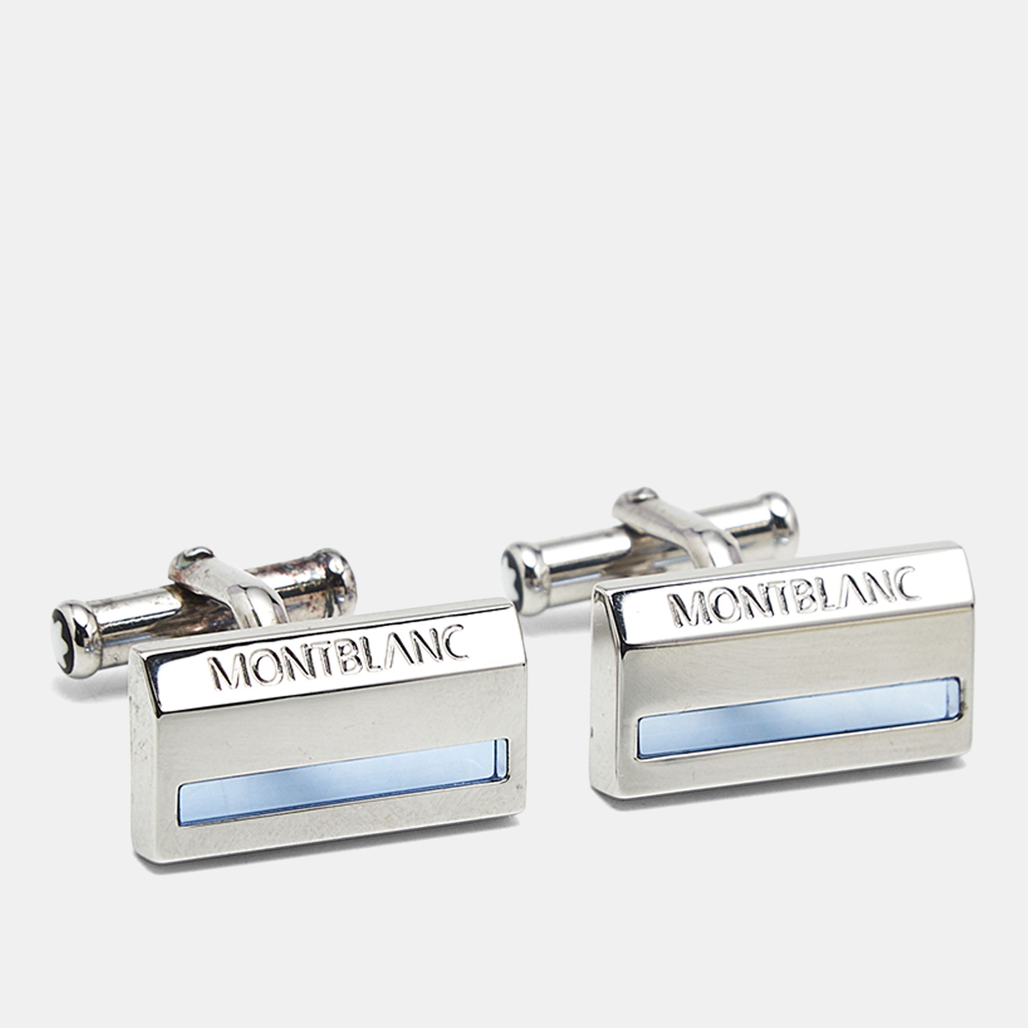 

Montblanc Blue Quartz Sterling Silver 925 Cufflinks