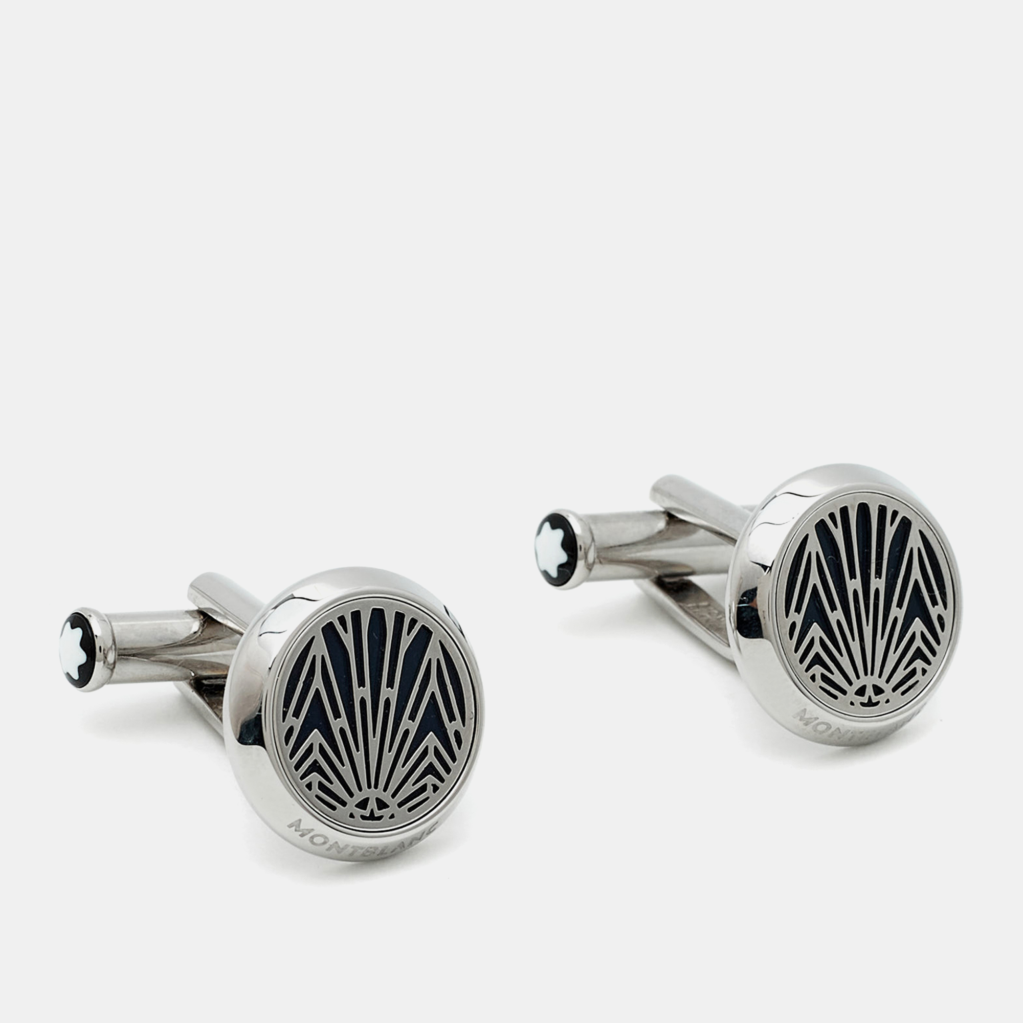 

Montblanc Meisterstück The Origin Collection Blue Resin Silver Tone Cufflinks