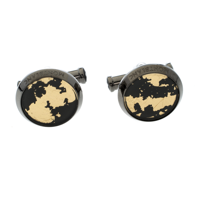 Pre Owned Montblanc Sartorial Black Stainless Steel Cufflinks