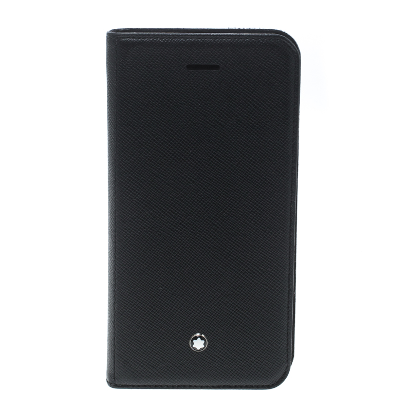 Pre Owned Montblanc Black Leather iPhone 7 Flip Case