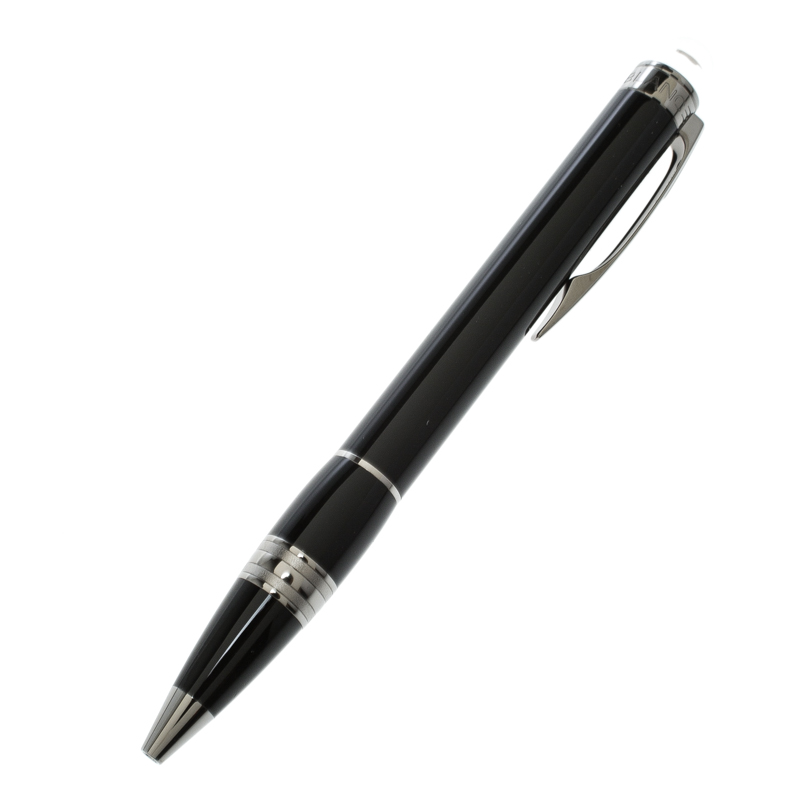 Pre Owned Montblanc Star Walker Black Resin Ruthenium Coated Ballpoint Pen