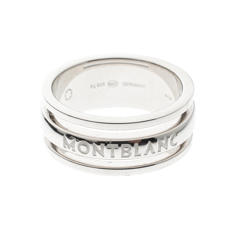

Montblanc Creative Silver Skeletted Men's Band Ring Size