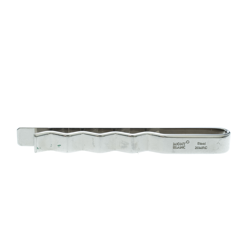 Montblanc Textured Stainless Steel Tie Bar