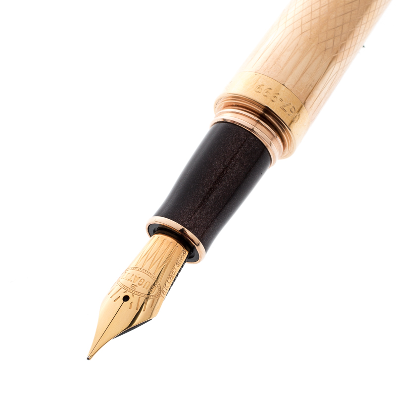 

Montegrappa Brown Bugatti Pur Sang Duotone Argus Pheasant Limited Edition Gold Plated Sterling Silver Resin Fountain Pen