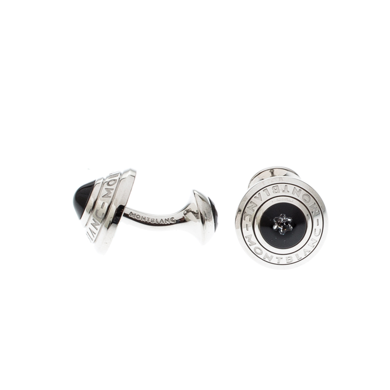 

Montblanc Domed Floating Diamond Silver Tone Cufflinks