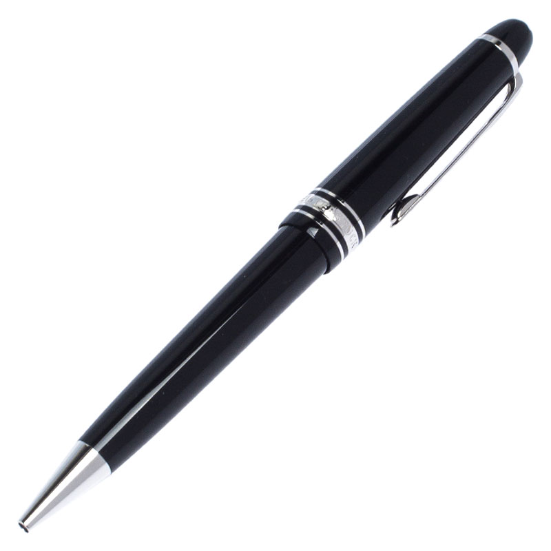 Pre Owned Montblanc Black Meisterstuck Resin Silver Tone Ballpoint Pen