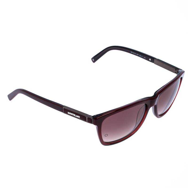 Pre Owned Montblanc Burgundy Gradient MB 461S Square Sunglasses