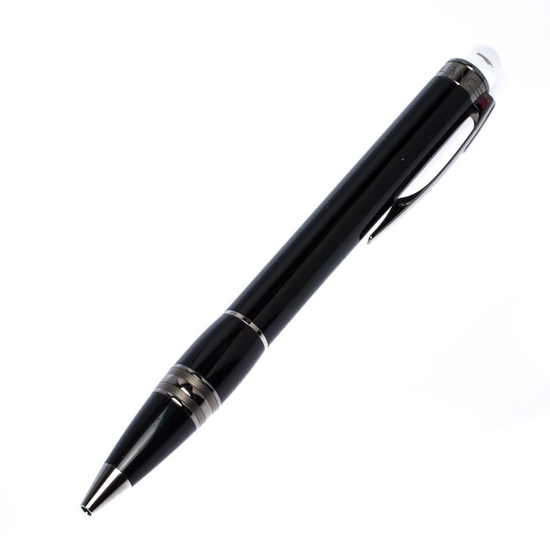 Pre Owned Montblanc StarWalker Midnight Black Resin Ruthenium Coated Ballpoint Pen