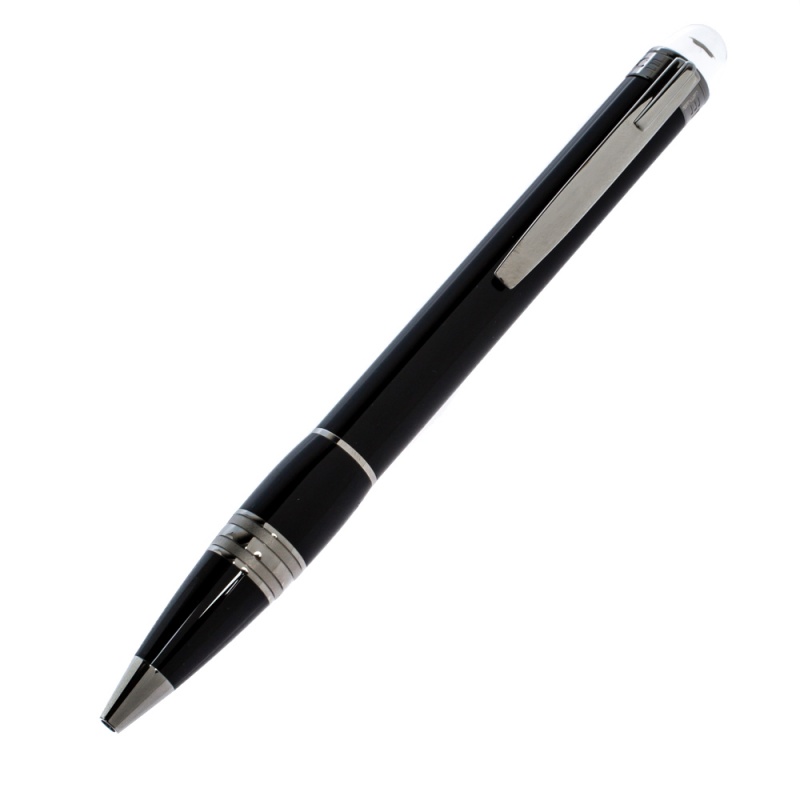 Pre Owned Montblanc StarWalker Midnight Black Resin Ruthenium Coated Ballpoint Pen