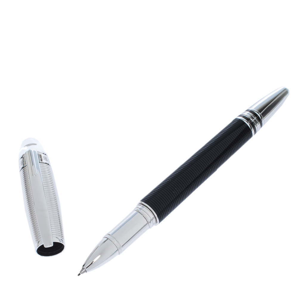 Pre Owned Montblanc StarWalker Doue Guilloché Pattern Two Tone Fineliner Pen