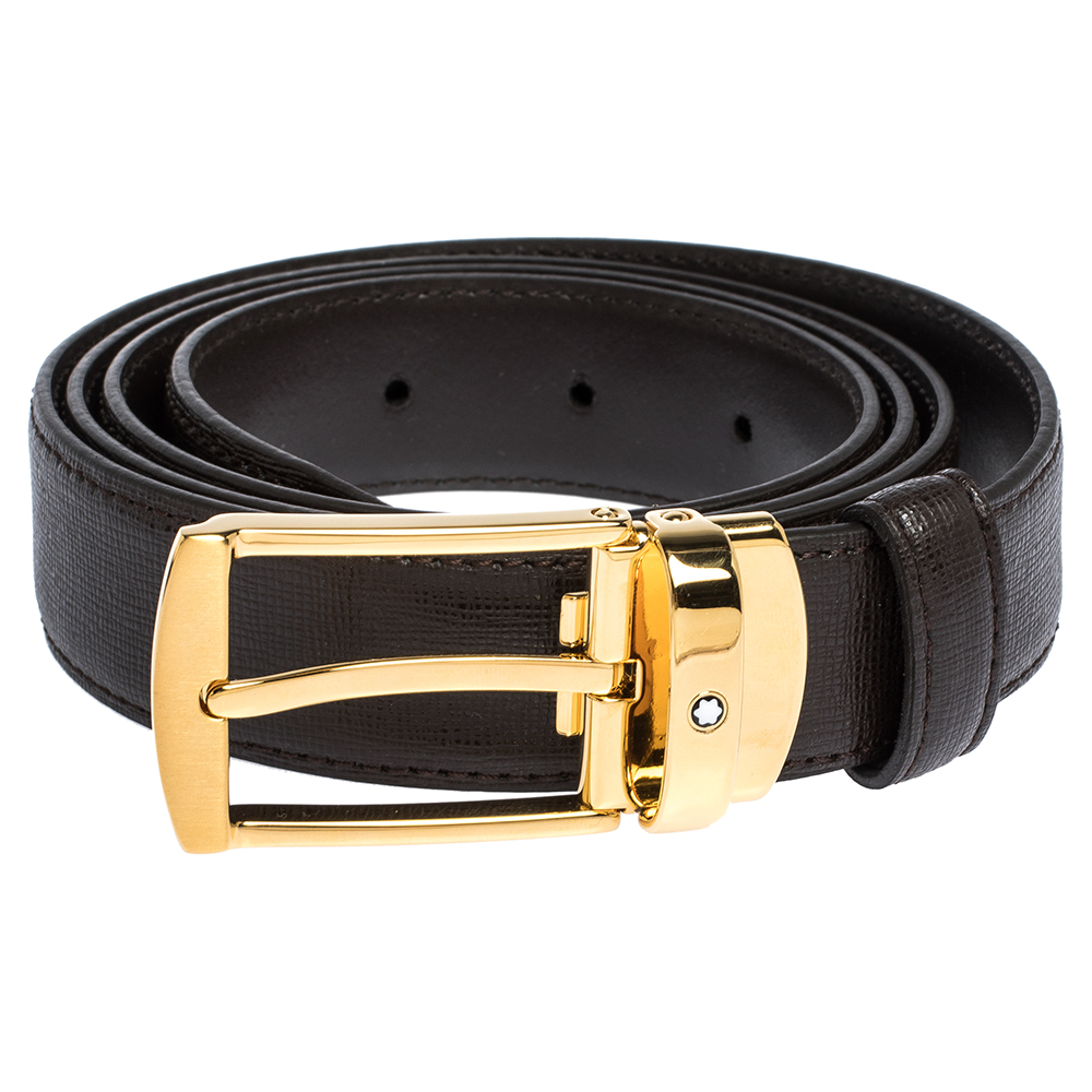 

Montblanc Brown Leather Pin Buckle Belt