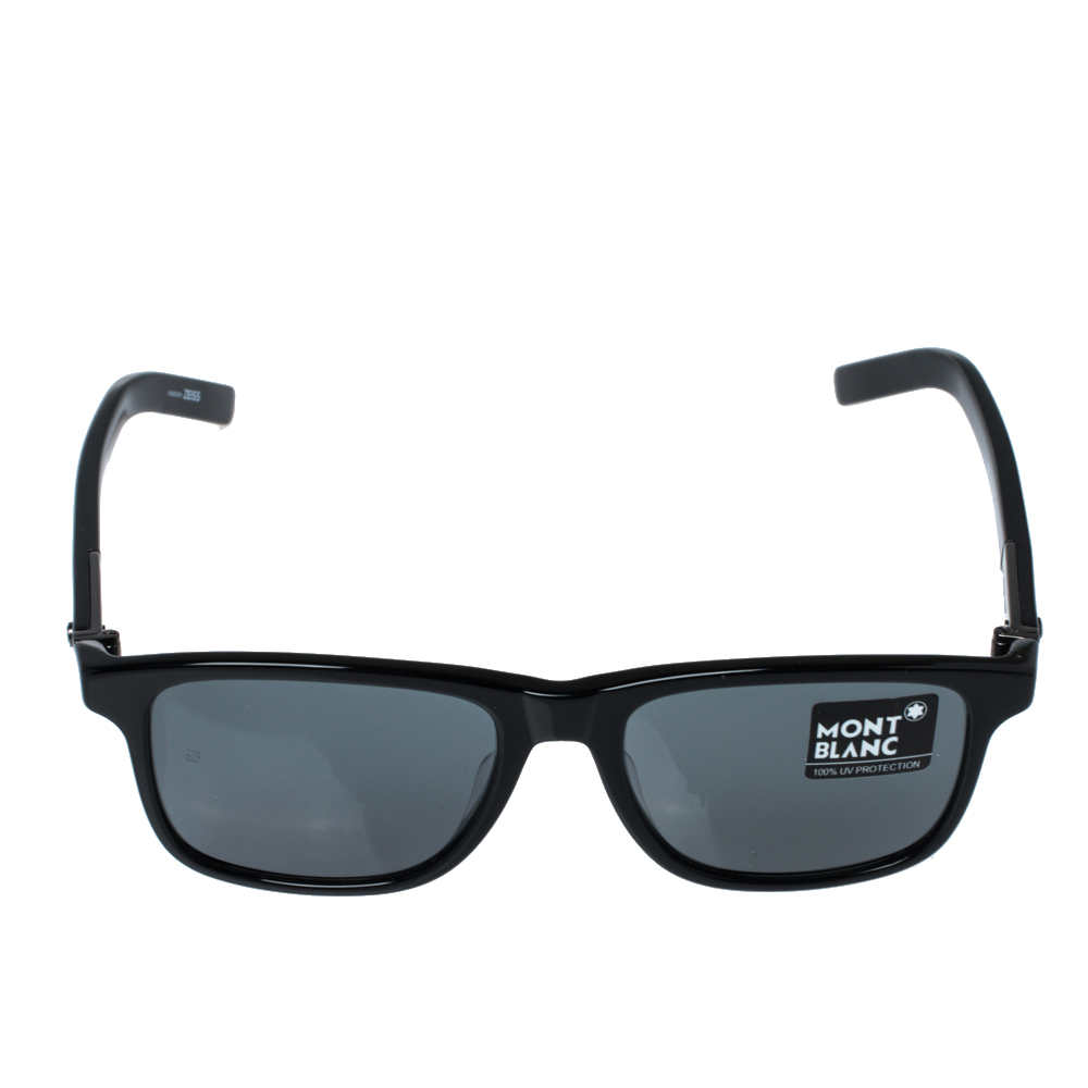 

Montblanc Black/Grey MB719S Polarized Square Sunglasses