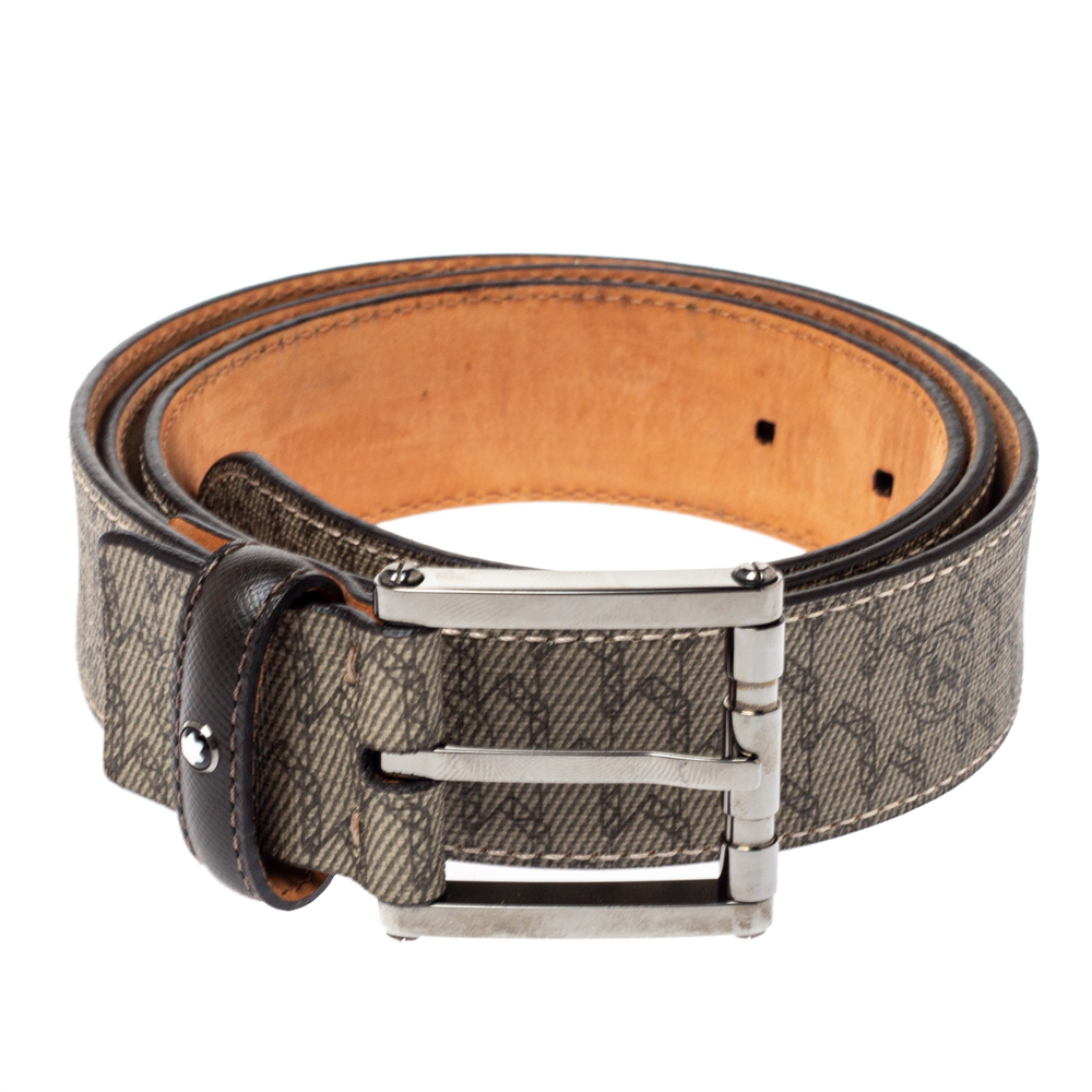 

Montblanc Signature Coated Canvas Belt, Grey