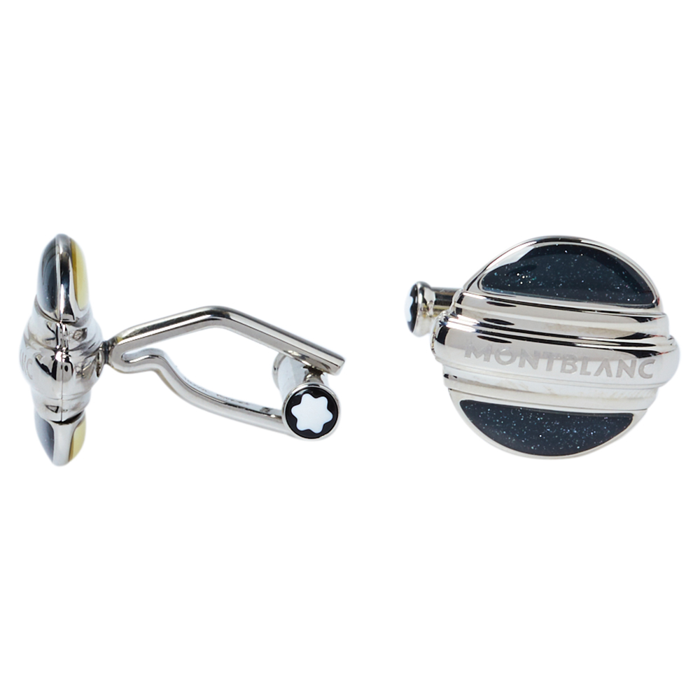 

Montblanc Stainless Steel Lacquer Elegance Reversible Cufflinks, Silver