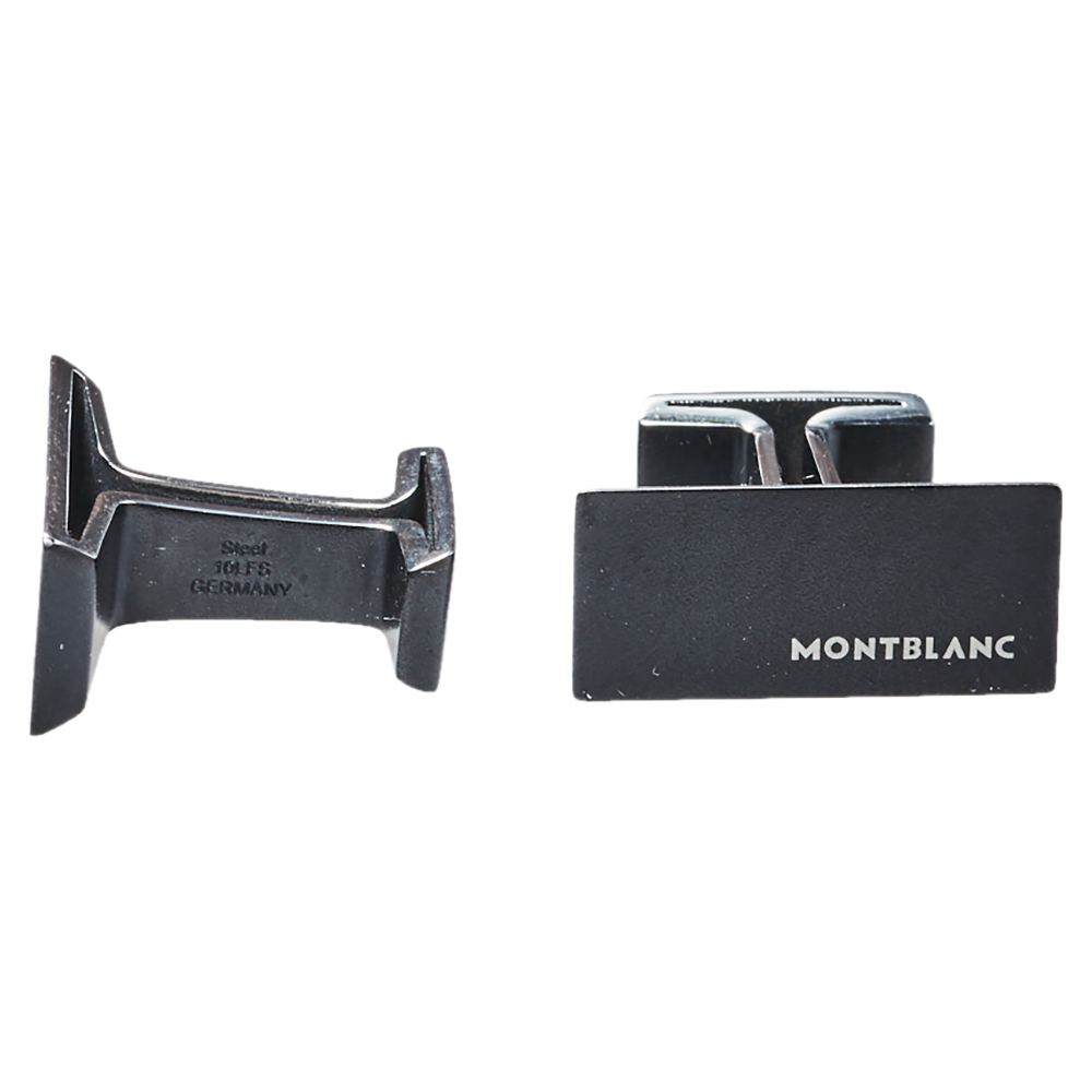

Montblanc Black PVD Coated Steel  Rectangular Cufflinks