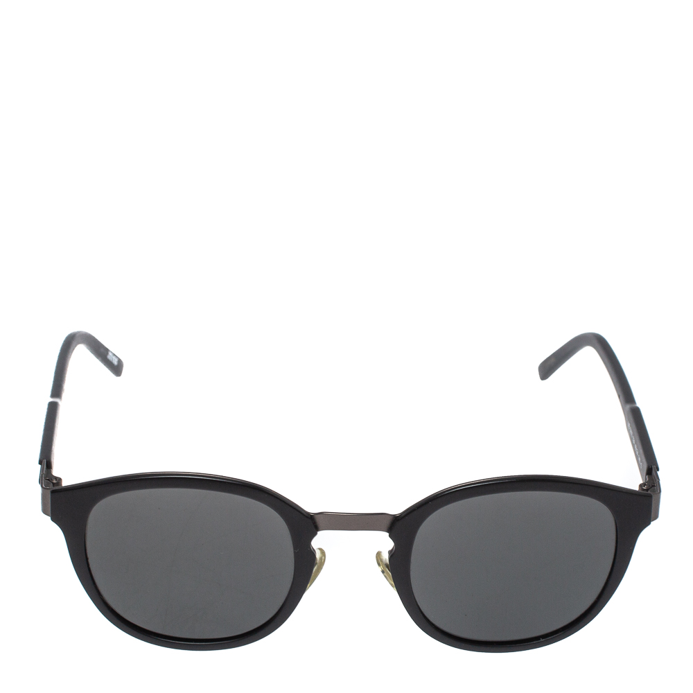 

Montblanc Matte Black/ Grey MB590S Round Sunglasses