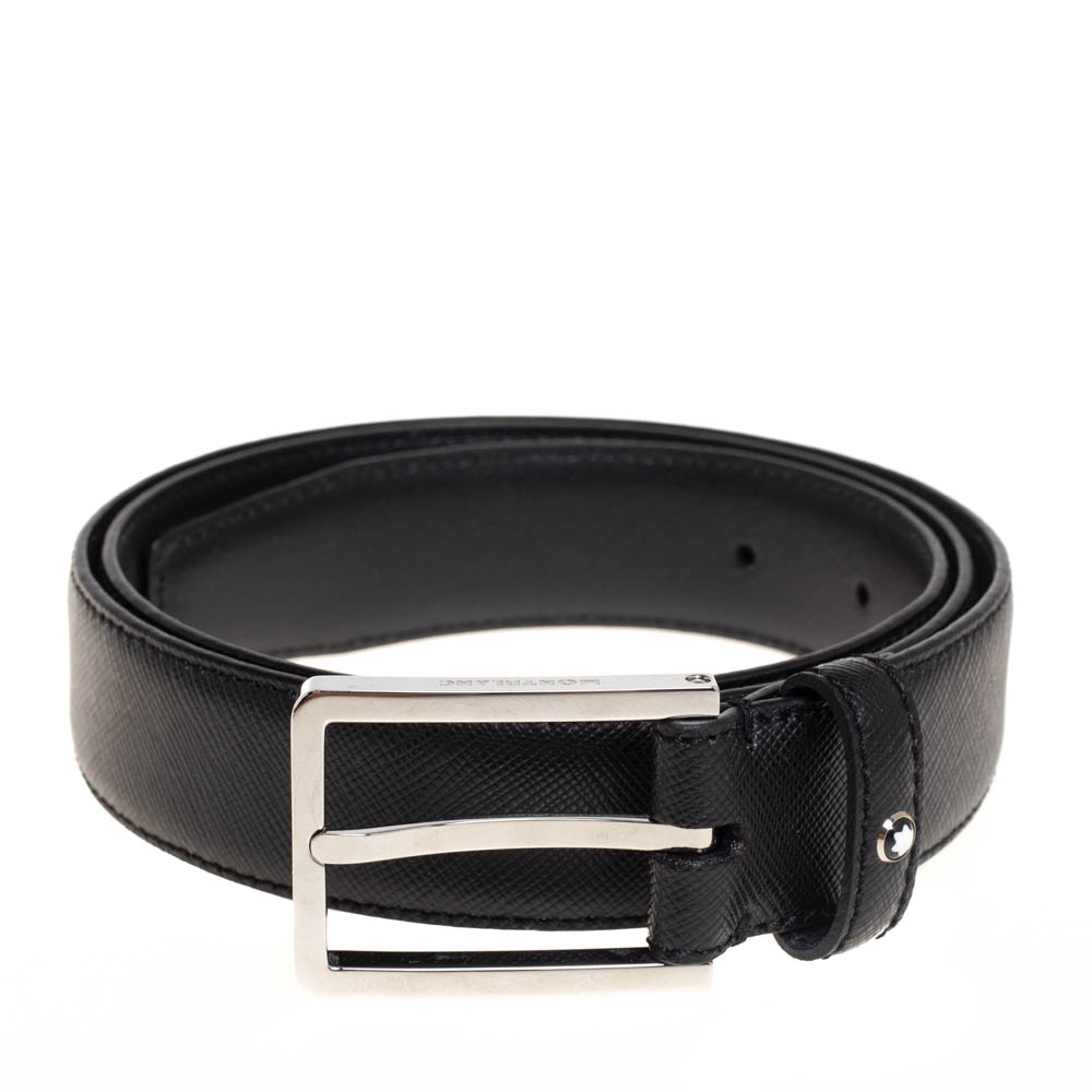 

Montblanc Black Leather Classic Line Buckle Belt