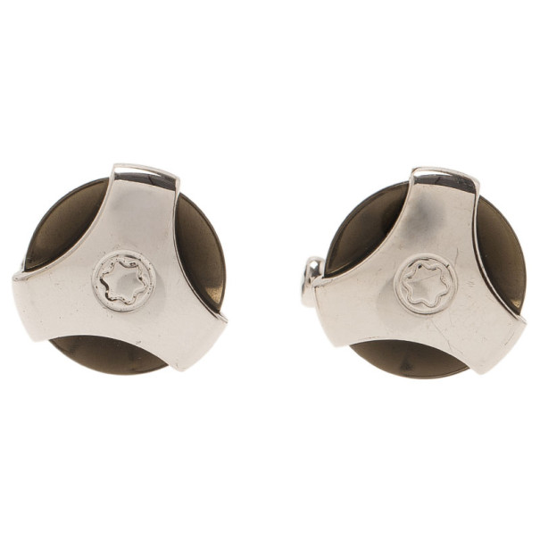 مملوكة مسبقًا Montblanc Silver Obsidian Cufflinks