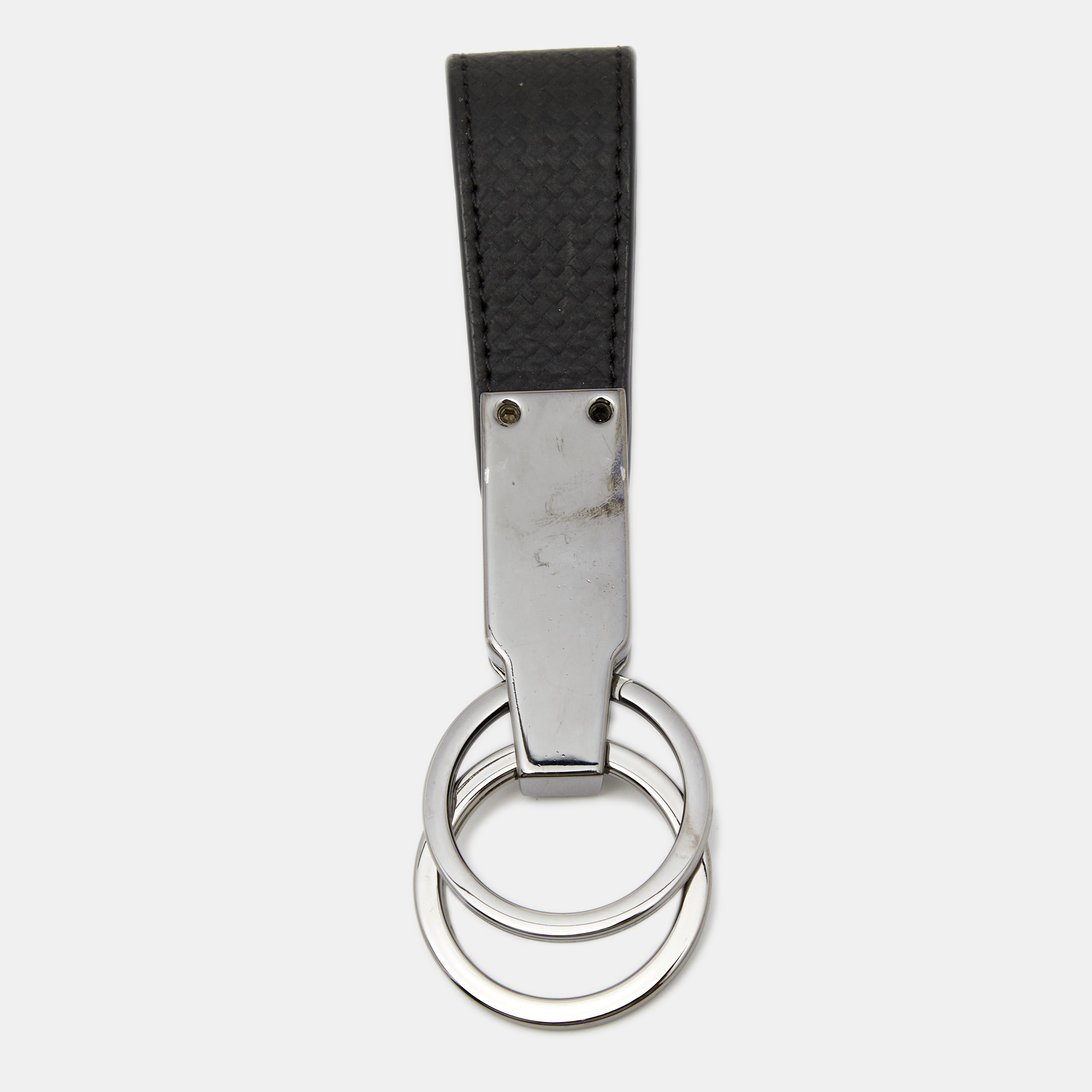 

Montblanc Extreme Black Leather 2 Rings Key Fob
