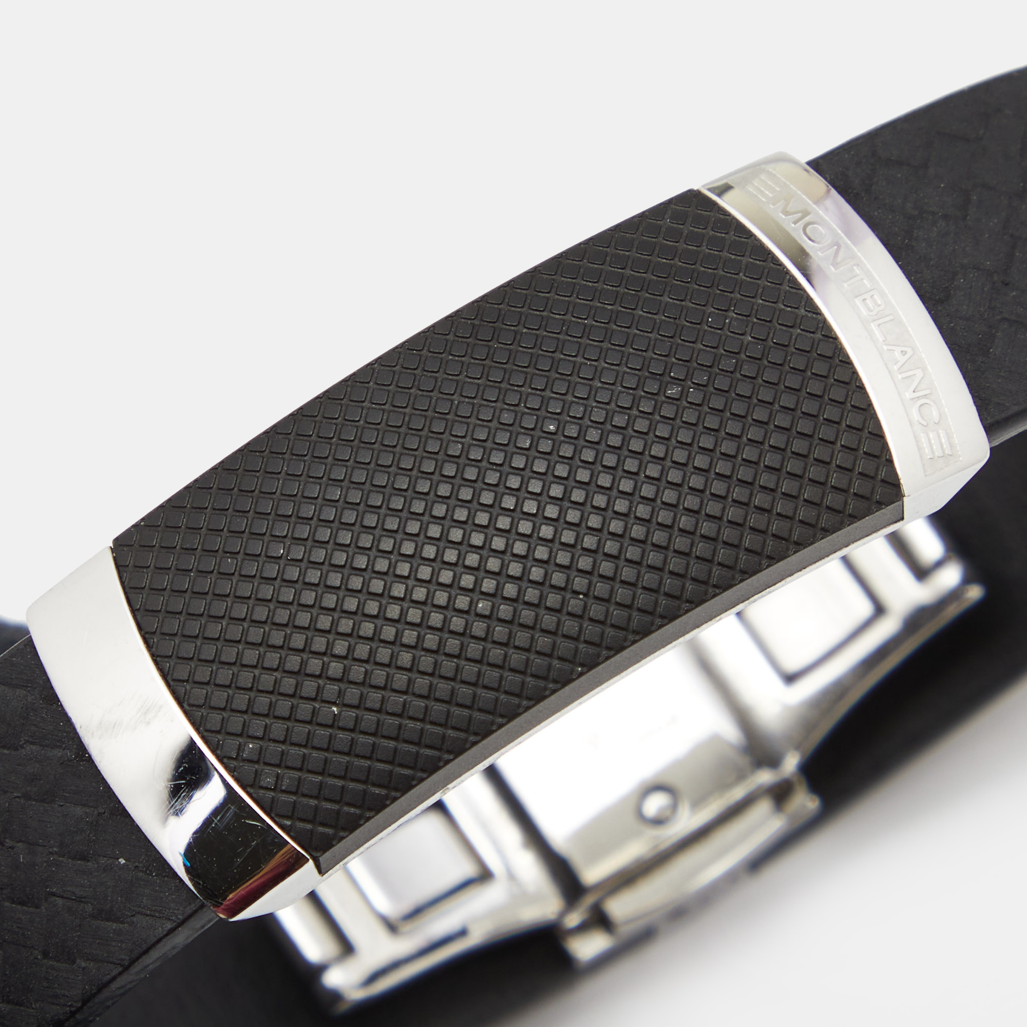 

Montblanc Black Extreme Leather Stainless Steel Bracelet