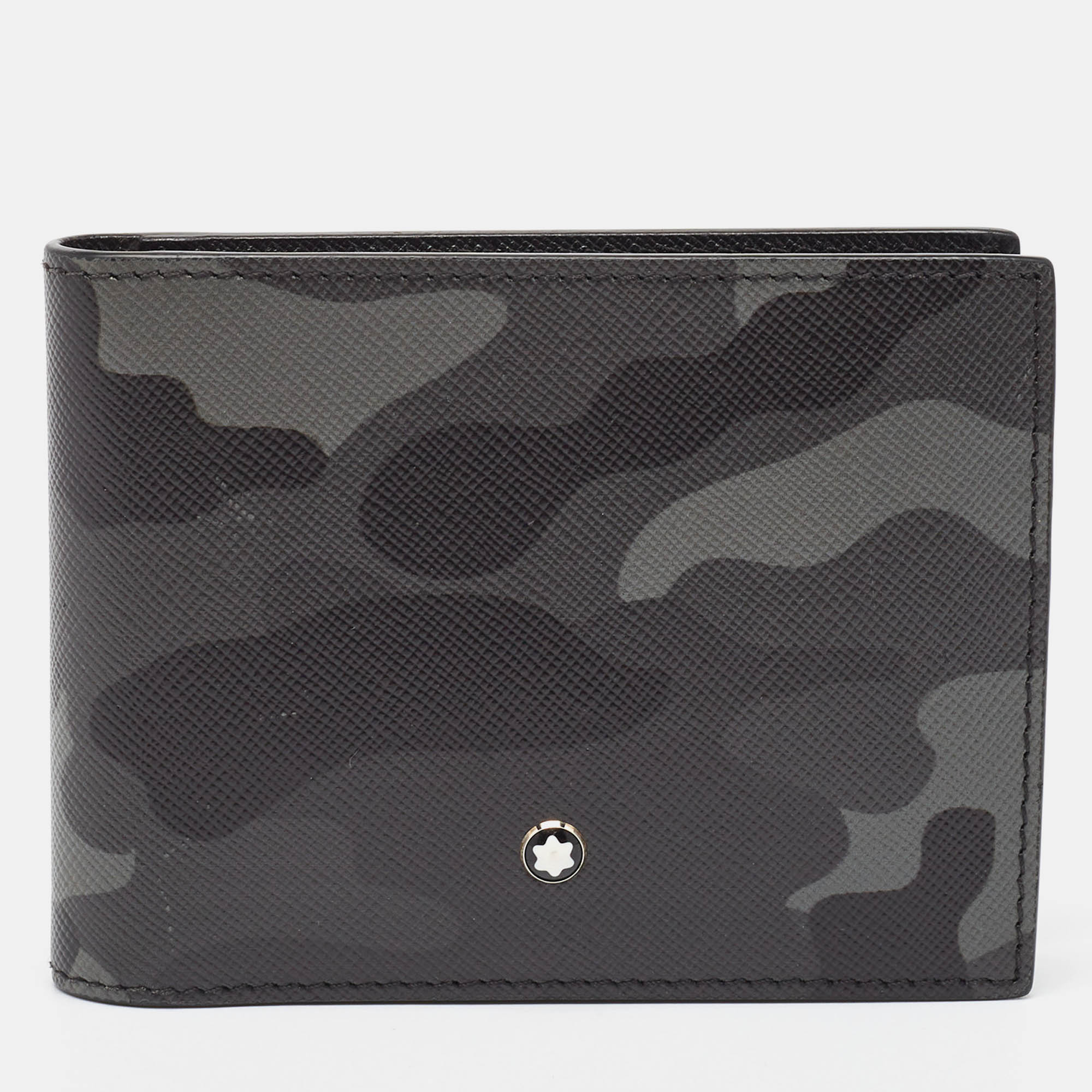 

Montblanc Grey Camouflage Leather Sartorial 4CC Money Clip Wallet