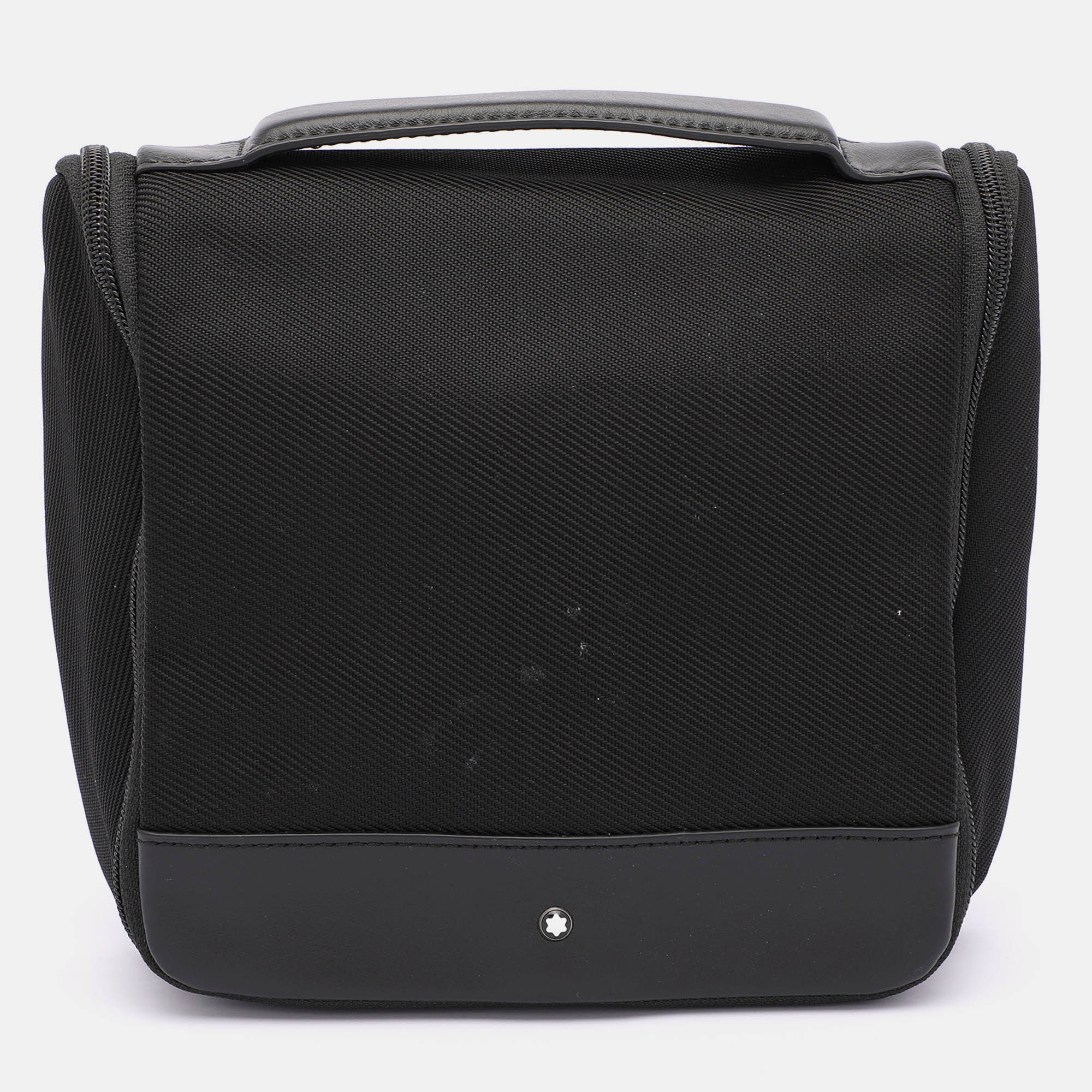 

Montblanc Black Nylon and Leather Nightflight Wash Bag