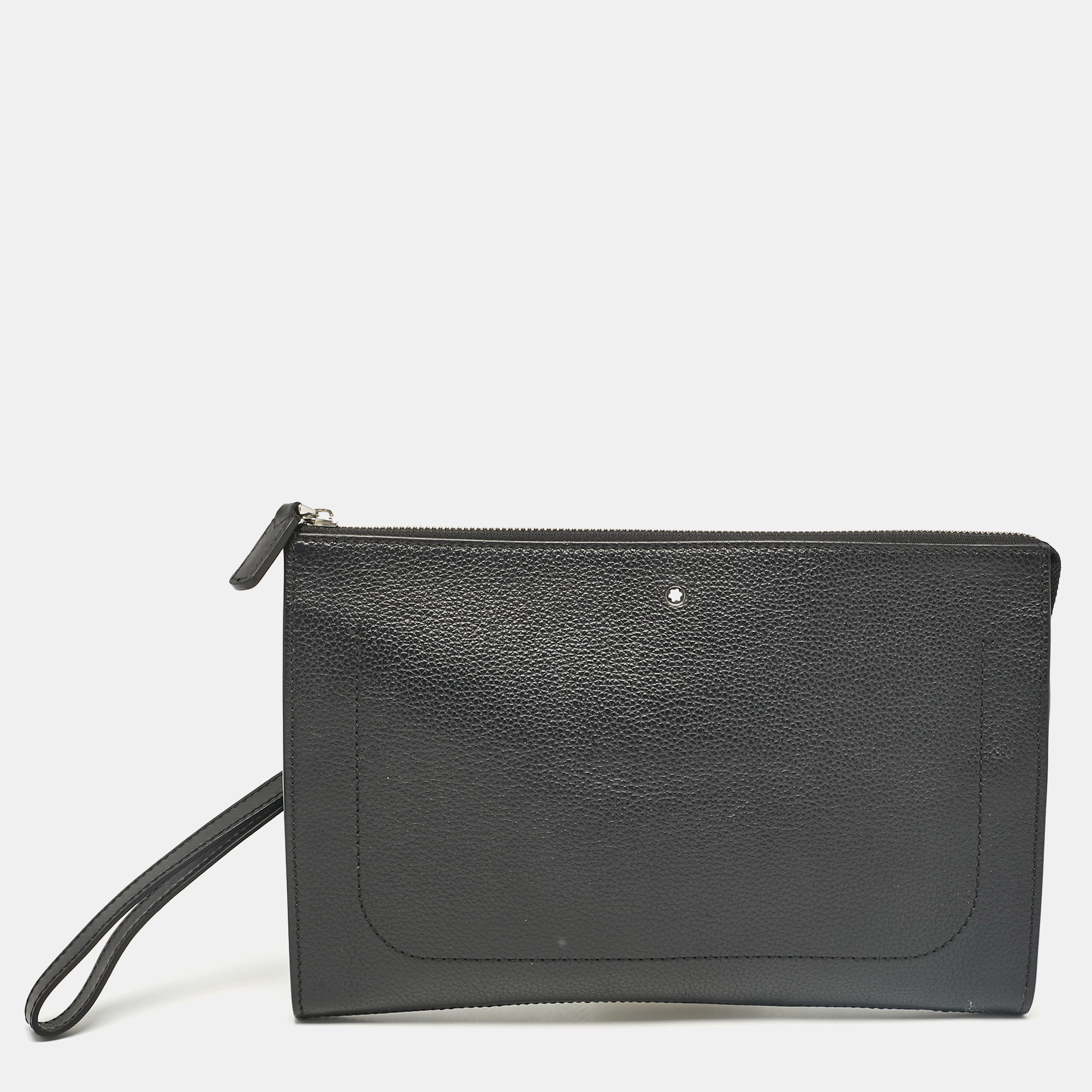 

Montblanc Black Leather Meisterstuck Wristlet Pouch