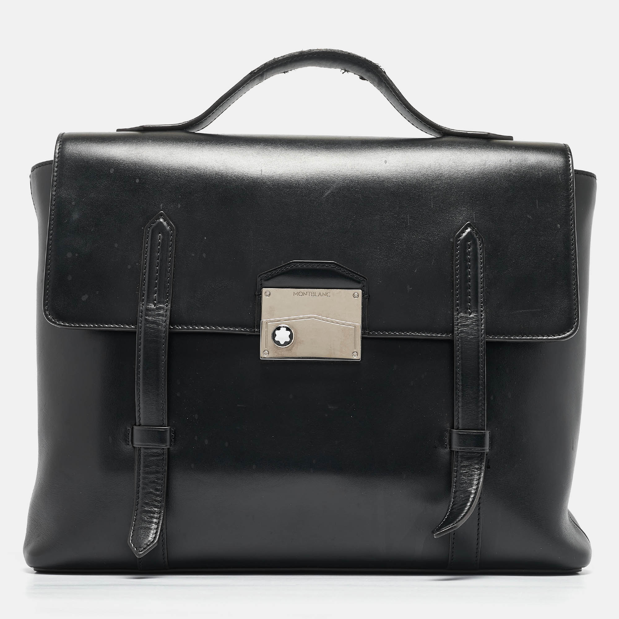 

Montblanc Black Leather Meisterstück Neo Briefcase Bag